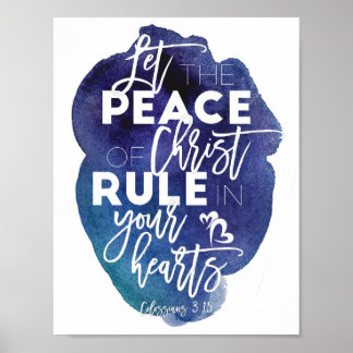 Bibelvers, Kunst der Schrift, Kolossians 3:15 Poster