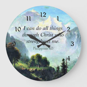 Bibelvers, Phil 4:13, Ich kann alle Dinge... Große Wanduhr