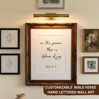 Bibelvers Psalm 16:11 Individueller Schrift Druck Poster
