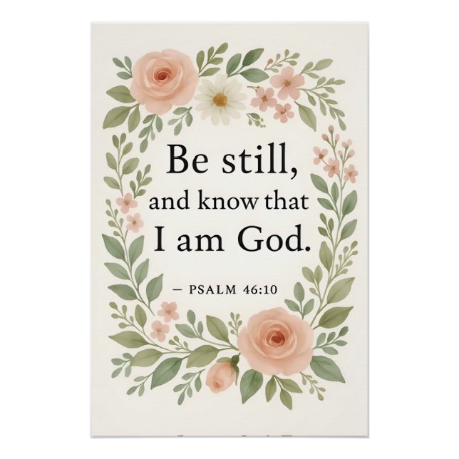 Bibelvers Psalm 46:10 Poster (Vorderseite)