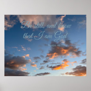 Bibelvers Psalm 46:10 Poster