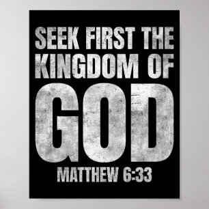 Bibelvers sucht zuerst das Reich Gottes Christia Poster