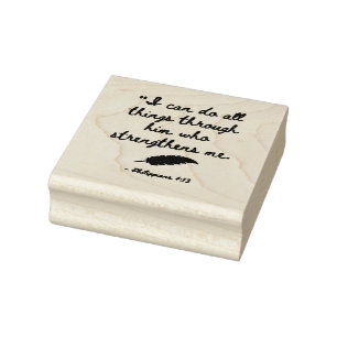 Bibelvers zum Starksein - Phil. 4:13 Gummistempel