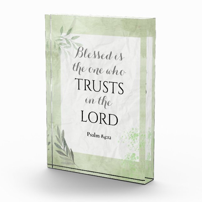 Bibelverse Acrylblock - Psalm 84:12 Fotoblock (Rechts)