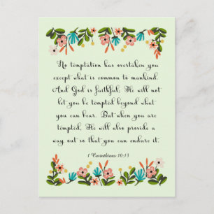 Bibelverse Art - 1 Korinther 10:13 Postkarte