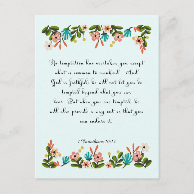 Bibelverse Art - 1 Korinther 10:13 Postkarte (Vorderseite)