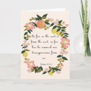 Bibelverse Art - Psalm 103:12 Feiertagskarte