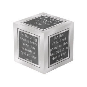 Bibelverse auf Silber Würfel