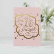 Bibelverse aus 1 Samuel 1:27 Flat Dankeschön Karte