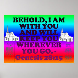 Bibelverse aus Genesis 28:15. Poster
