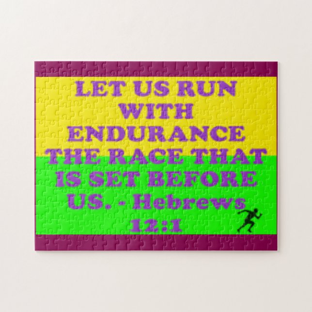 Bibelverse aus Hebräischen 12:1. Puzzle (Horizontal)