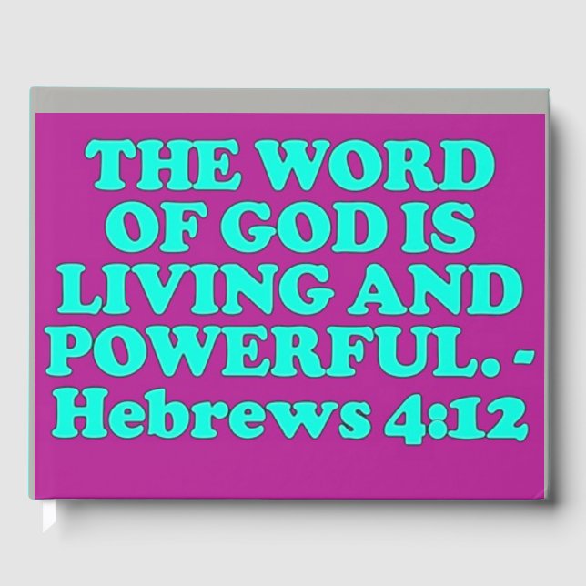 Bibelverse aus Hebräischen 4:12. Gästebuch (Vorderseite)