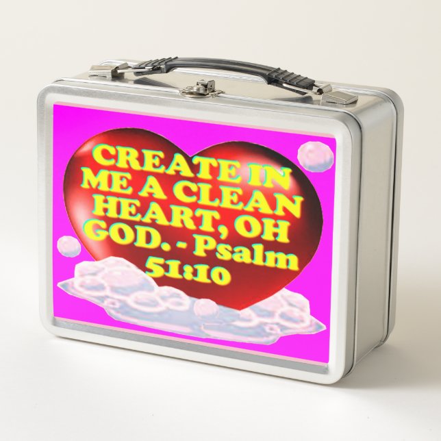 Bibelverse aus Psalm 51:10. Metall Lunch Box (Vorderseite)