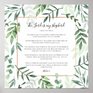 Bibelverse, Der Herr ist mein Hirte, Psalm 23 Poster