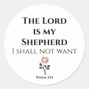 Bibelverse, Der Herr ist mein Hirte, Psalm 23 Runder Aufkleber