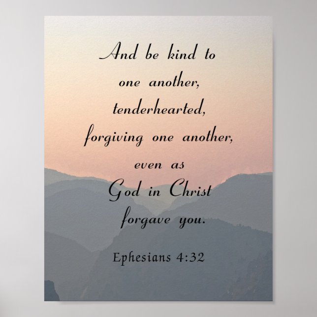 Bibelverse, Ephesianer 4:32, sei freundlich Poster (Vorne)