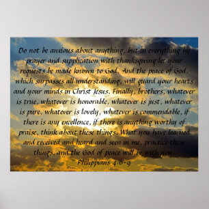 Bibelverse Erinnerung Philippianer 4:6-9" Poster