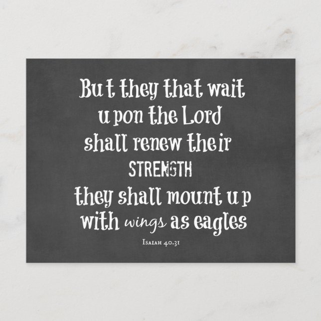 Bibelverse: Flüge als Adler Postkarte (Vorderseite)