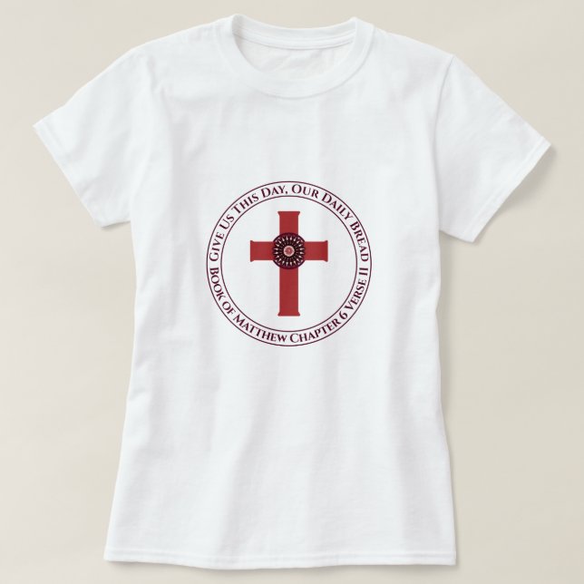 Bibelverse geben uns heute Gerahmten Cross Monogra T-Shirt (Design vorne)