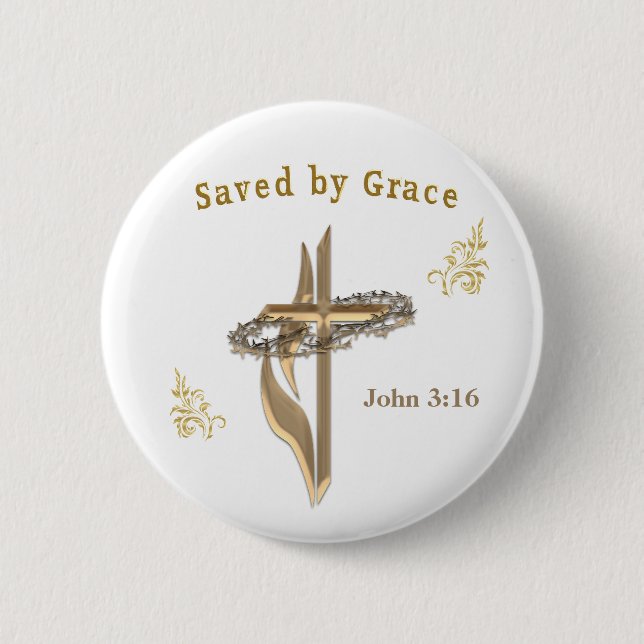 Bibelverse gerettet von Grace Button (Vorderseite)
