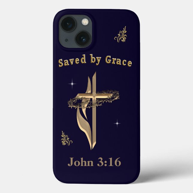 Bibelverse gerettet von Grace Case-Mate iPhone Hülle (Rückseite)