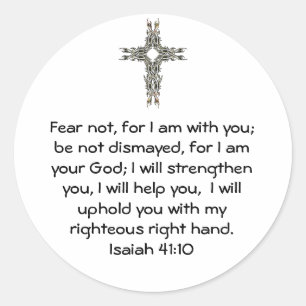 Bibelverse Inspiration Zitat Isaiah 41:10 Runder Aufkleber