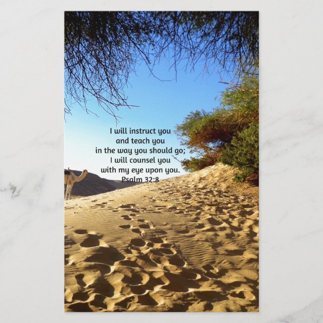 Bibelverse Inspiration Zitat Psalm 32:8 (Vorderseite)