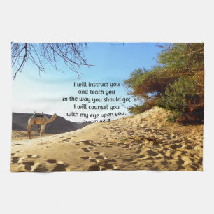 Bibelverse Inspiration Zitat Psalm 32:8 Geschirrtuch