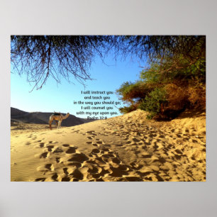 Bibelverse Inspiration Zitat Psalm 32:8 Poster