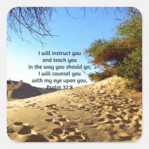 Bibelverse Inspiration Zitat Psalm 32:8 Quadratischer Aufkleber