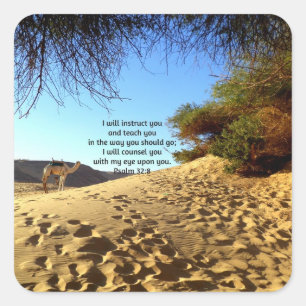 Bibelverse Inspiration Zitat Psalm 32:8 Quadratischer Aufkleber