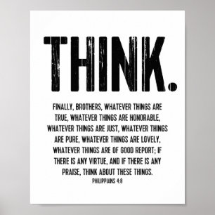 Bibelverse, Inspirationsphilippiner 4:8 Poster