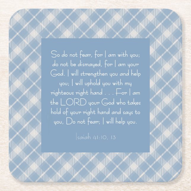 Bibelverse Isaiah 41:10, 13 Rechteckiger Pappuntersetzer (Vorderseite)