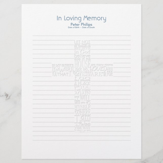 Bibelverse John14 Bestattungsbuchseite - 8 (Vorderseite)