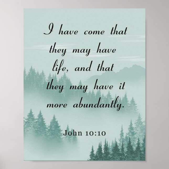 Bibelverse, John 10:10, reichlich Poster (Vorne)