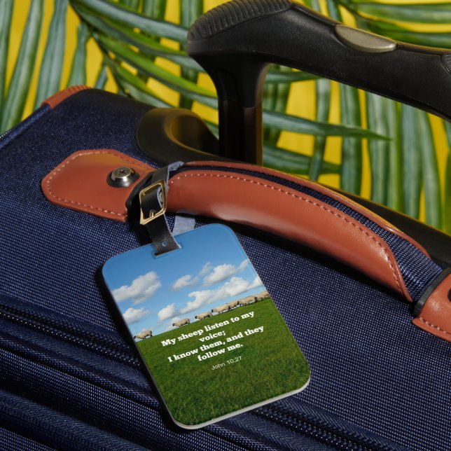 Bibelverse, John 10:27, Mein Schaf... Gepäckanhänger (Vorderseite Insitu 1)