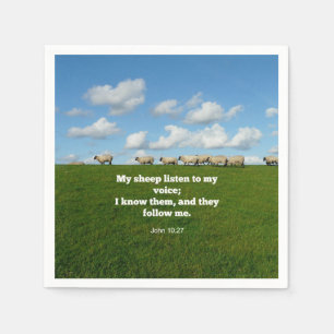 Bibelverse, John 10:27, Mein Schaf... Serviette