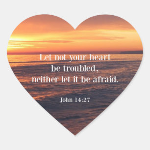 Bibelverse, John 14 27 Herz-Aufkleber