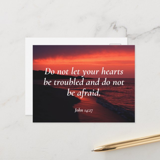 Bibelverse, John 14 27 Postcard Postkarte (Vorderseite/Rückseite Beispiel)