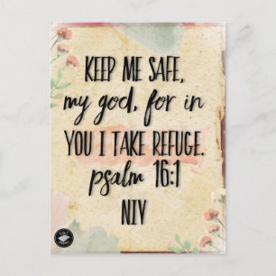 Bibelverse-Karte - Inspiration aus dem Psalm 16:1 Postkarte