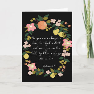 Bibelverse Kunst - Galaten 4:7 Feiertagskarte