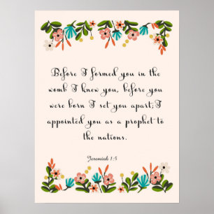 Bibelverse Kunst - Jeremiah 1:5 Poster
