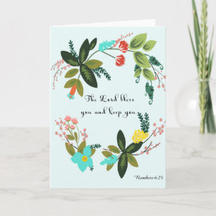 Bibelverse Kunst - Zahlen 6:24 Feiertagskarte