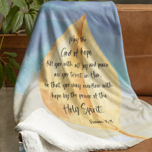 Bibelverse Leaf Fleece Blanket