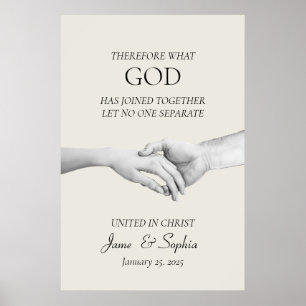 Bibelverse Matthew 19:6 - Christlicher Glaube Hoch Poster