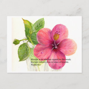 Bibelverse mit der Blume "Hibiskus" Postkarte