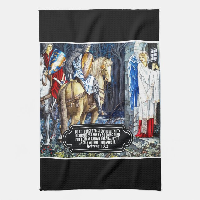 Bibelverse mit William Morris Angel Print Geschirrtuch (Vertikal)