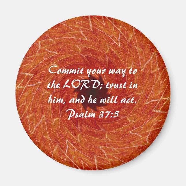 Bibelverse Motivierend Schriften Psalm 37:5 Magnet (Vorne)