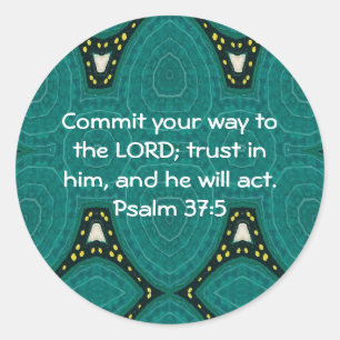 Bibelverse Motivierend Schriften Psalm 37:5 Runder Aufkleber