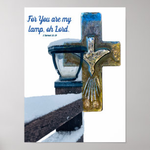 Bibelverse "my lamp, oh Lord" Kreuzgläubigkeit Sam Poster